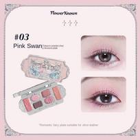 Flower Knows black Swan Ballet Eyeshadow Palette Matte Fine Shimmer Pearl Face Palette 6 Colour Glitter Eye Shadow