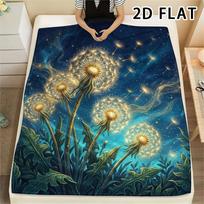 1Pc Dandelion Print Flannel Blanket,High quality Comfortable for All Seasons,Home Decor,Warmth and Comfort,Perfect for Christmas Gifts 80cm x 120cm