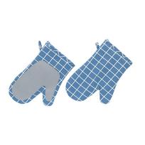 1 Pair Silicone Pad Design Kitchen Microwave Gloves Non-slip Heat-resistant Baking Mitts Cotton Lining Anti Scalding