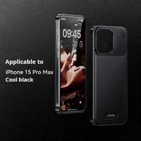 Prabangus verslo odinis aliuminio telefono dėklas, skirtas iPhone 16 15 14 13 Pro Max metaliniam rėmeliui Magsafe vandenyno kvapo pliko metalo dangtelis For iPhone 15 Pro Max juoda