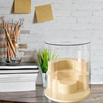 Clear Display Case for Figures Showcase Cabinet 3 Tiers Protection Stackable Box Storage geltona