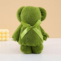 Coral Fleece Teddy Bear Towel: Cute Wedding, Birthday, Anniversary, and Party Favor Gift 35x75 cm armijos žalia spalva