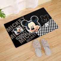 1 vnt. Mikio ir Mini pelės kilimas, neslystantis grindų kilimėlis, animacinių personažų dizainas, minkštas veliūras, kambario dekoras, skalbiamas 60cm by 90cm