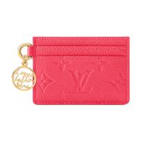 Louis Vuitton Charms Lv Logo Leather Card Holder Women Accessories Strawberry-Pink M28129 Box(Basic Set+Box)