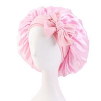 Turban Bonnet Sleeping Cap With Headband Beanie Breathable Silk Nightcap  Women Children vyno raudonos spalvos