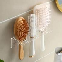 1PC Acrylic Comb Holder Organizer Storage Shelf Clear Transparent Wall-Mounted Hair Brushes Rack Bathroom Accessories Home Shelves skaidri