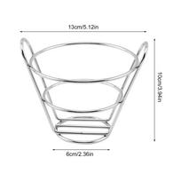 French Fry Holder Stainless Steel Heavy Duty Cone Like Fry Basket French Fries Holder Food Restaurant Table Serving Supplies sidabras