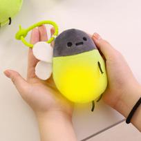 Creative Cartoon Light-emitting Firefly Plush Doll Keychain Pendant Kids Birthday Gift Fun Light-emitting Firefly Bag Pendant