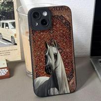 Patterned Horse Case for Apple iPhone 16 Pro, iPhone 15, and iPhone 17 Pro (New Model 1413 Soft Case) iPhone 7