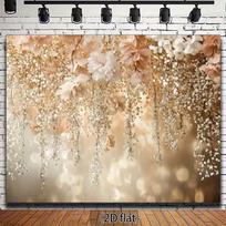 2D Pastel Floral Bokeh Themed Wedding Backdrop Photo Background Banner 47.2x31.5inch/120*80cm