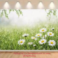 2D Nature Daisy Flower Backdrop for Baby Shower, Birthday and Photo Booth 47.2x31.5inch/120*80cm