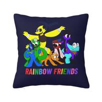 Custom Nordic Style Rainbows Friend Play Gaming Cushion Covers 45X45Cm Soft Throw Pillow For Car Square Pillowcase Peach skin 18*18(CM)-1Pcs