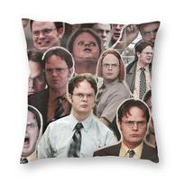Dwight Schrute The Office Square Pillow Case Polyester Cushions For Sofa Horror Thriller Movie Novelty Pillowcase Peach skin 18*18(CM)-1Pcs