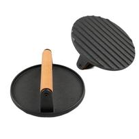 Flat Top Steak Burger Press Heavy-Duty Grill Hamburger Grinder Meat Press Board  BBQ Cooking Tool Round