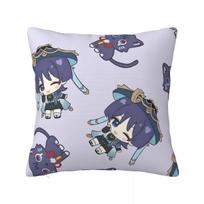 Genshin Impact Scaramouche Wanderer Pillowcase Soft Polyester Cushion Cover Decorative Pillow Case Cover Home Square 45*45Cm Peach skin 18*18(CM)-1Pcs