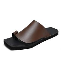 Outdoor Summer Slippers New Stylish Flip-Flops for Men Beach Sandals Comfortable Half Drag Non-Slip Man Flip-flops Simple Slides 39 ruda