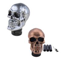 Manual Gear Shift Knob Shifter Lever Knob Halloween Alien Skull Head Gear Knob Pomo Marchas Universal Car Shift Knob Bronze