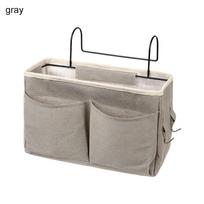 Canvas Bedside Storage Rack Mesh Fabric Multi-Pocket Dormitory Storage Basket Adjustable Hook Space Saving pilka