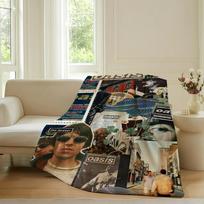 Hot Rock band O-Oasis Blanket For Sofa Office Bed Plane Travel Sleep Read Relax Camping Soft And Warm 30x40in