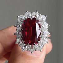 Delicate Square Flower Silver Color White Red Stone Rings Fashion Metal Party Rings for Women Jewelry 9