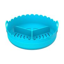 Multi-color 3 Grids Oven Tray Food-grade Divided Airfryer Basket Silicone Air Fryer Liners  Home mėlyna