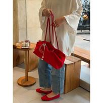 Tote Bag - Compact and Large Capacity Commuter Bag, Hand-held, Single Shoulder, Underarm Bag raudona