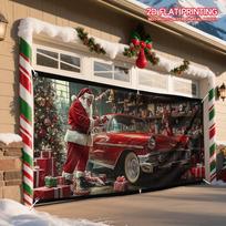 1pc Santa Claus Classic Car Garage Door Banner - Holiday decoration, durable polyester, for outdoor/indoor use 47.2x31.5inch/120*80cm