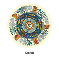 60cm Round Non-slip Yoga Mat Deerskin Velvet Rubber Meditation Mat Sitting Cushion Round Flat Yoga Mat Professional Fitness Mat 6mm blue