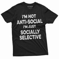 Juokingi marškinėliai anti-socialiems žmonėms, dovana introvertai, juokingi sarkastiški marškinėliai, marškinėliai introvertams XL white