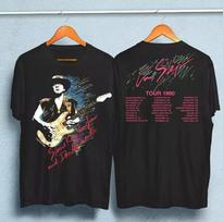 Vaughan Ray Stevie 1990 Tour Step Vintage 2 Side Unisex Black T- Shirt XL