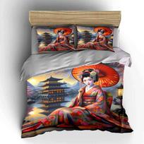Traditional Japanese Kimono Set Display  kid's and adults' bedroom decor, Exquisite three-piece bedding set gift 135x200cm