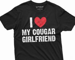 Men's I love my cougar girlfriend T-shirt Valentine's day boyfriend gift tee shirt anniversary tee shirt 3XL