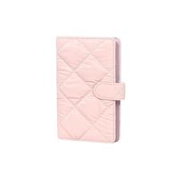 Universal 3 inch Instant Camera Photo Album 108 Pockets Large Capacity Photo Storage Case Solid Color PU Leather Card Organizer rožinė