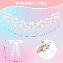 1set Hanging Pink Bow Ribbon Satin Baby Shower Decoration Bowknot Banner Christmas Ribbon For Kids Birthday Party Wedding balta