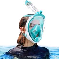 HEARTST Full Face Snorkel Mask, 180° Ultra Wide Angle Double L-XL žalia