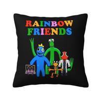 Custom Blue Face Rainbows Friend Pillowcase Video Game Nordic Cushion Cover Square Pillowcase Peach skin 18*18(CM)-1Pcs