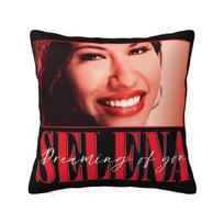 Selena Quintanilla Pillowcase Printing Polyester Cushion Cover Decorations Throw Pillow Case Cover Home Square 40X40Cm Peach skin 18*18(CM)-1Pcs