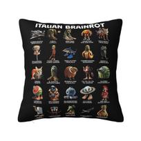 Italian Brain Rot Italian Brainrot Pillowcase Soft Polyester Cushion Cover Decor Pillow Case Cover Home Dropshipping 40*40Cm Peach skin 18*18(CM)-1Pcs