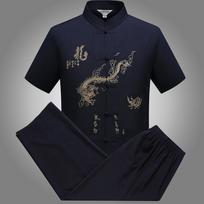 Vyriškas kimono megztinis vasarinis kimono megztinis + laisvos kelnės 2 dalių rinkinys M juoda