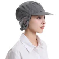 Modern Cooking Bonnet Protect Hair from Grease and Dust, Suitable for Women Fashionable Cook Work Hat With Hairnet pilka spalva