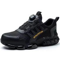 Steel Toe Air Cushion Work Shoes - Anti-Smashing, Anti-Piercing, Lightweight, Shock Absorbing & Wear-Resistant 3018 Black 45