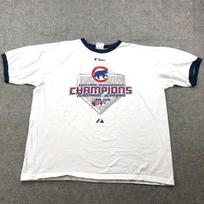 Vintage Chicago Cubs Shirt Mens XL White NLCS Champions Short Sleeve Ringer Y2K S