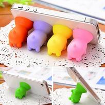 Silicone Suction CUP Cute Pig Mini Phone Holder Cartoon Stand Smartphone Stand Phone Accessories Gift