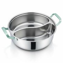 High Quality 32cm 34cm Divided Hot Pot Cookware Cooking Pot For Simultaneous Cooking Two Flavor On Induction Stove