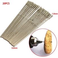 20x 1 mm grąžtas papuošalų gręžimo bitas deimantinis akmuo HSS grąžtas įrankiai
