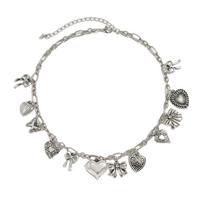 Bowknot Metal Necklace Y2k Sweet Choker Personality Heart Pendant Necklace  Party auksas