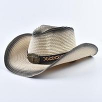 Panama Jazz Straw Hat for Women Men Summer Western Style Beach Cowboy Hat Foldable Windproof Rope UV Sunscreen Hat Can Be Adjusted smėlis