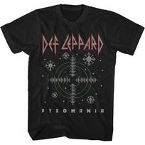 Def Leppard Pyromania Christmas Snowflakes Men's T Shirt Rock Music Band Merch M