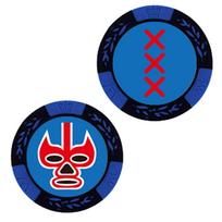 Hokushin Trading Golf Marker Casino Chip Marker Masked Wrestler Blue mėlyna