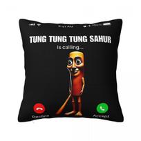 Tung Tung Tung Sahur Italian Brainrot Pillowcase Printed Polyester Cushion Cover Decoration Pillow Case Cover Home 40*40Cm Peach skin 18*18(CM)-1Pcs